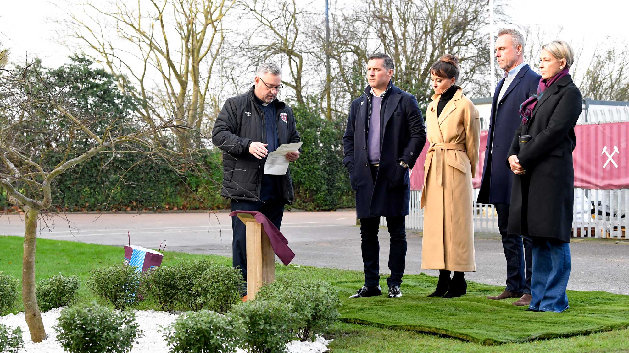 Club Chaplain Reverend Phil Wright led a blessing at Rush Green training ground