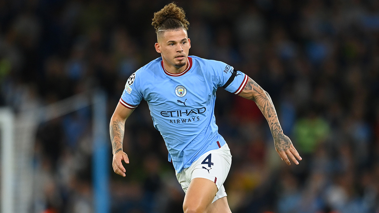 Kalvin Phillips in action for Man City