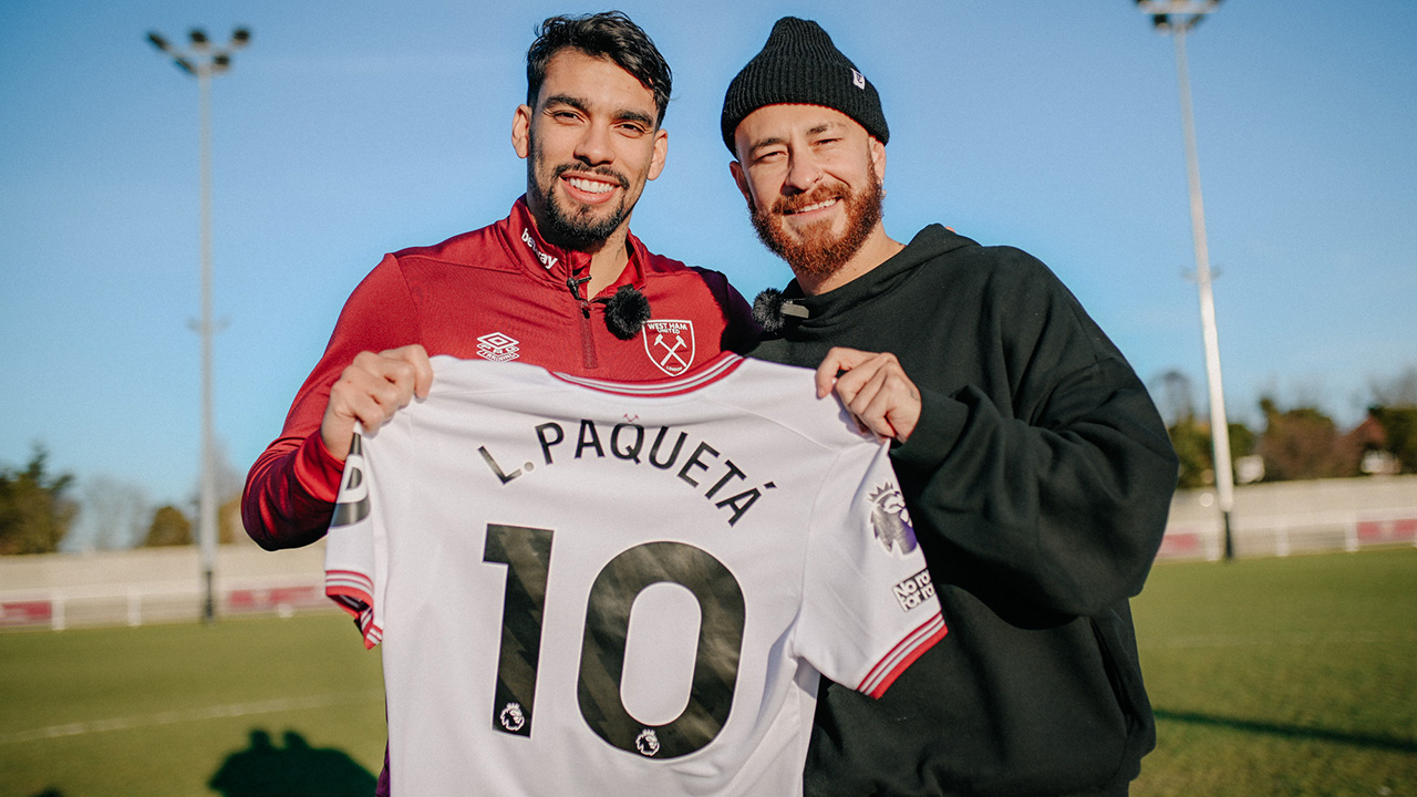 Lucas Paquetá and Fred Bruno at Rush green