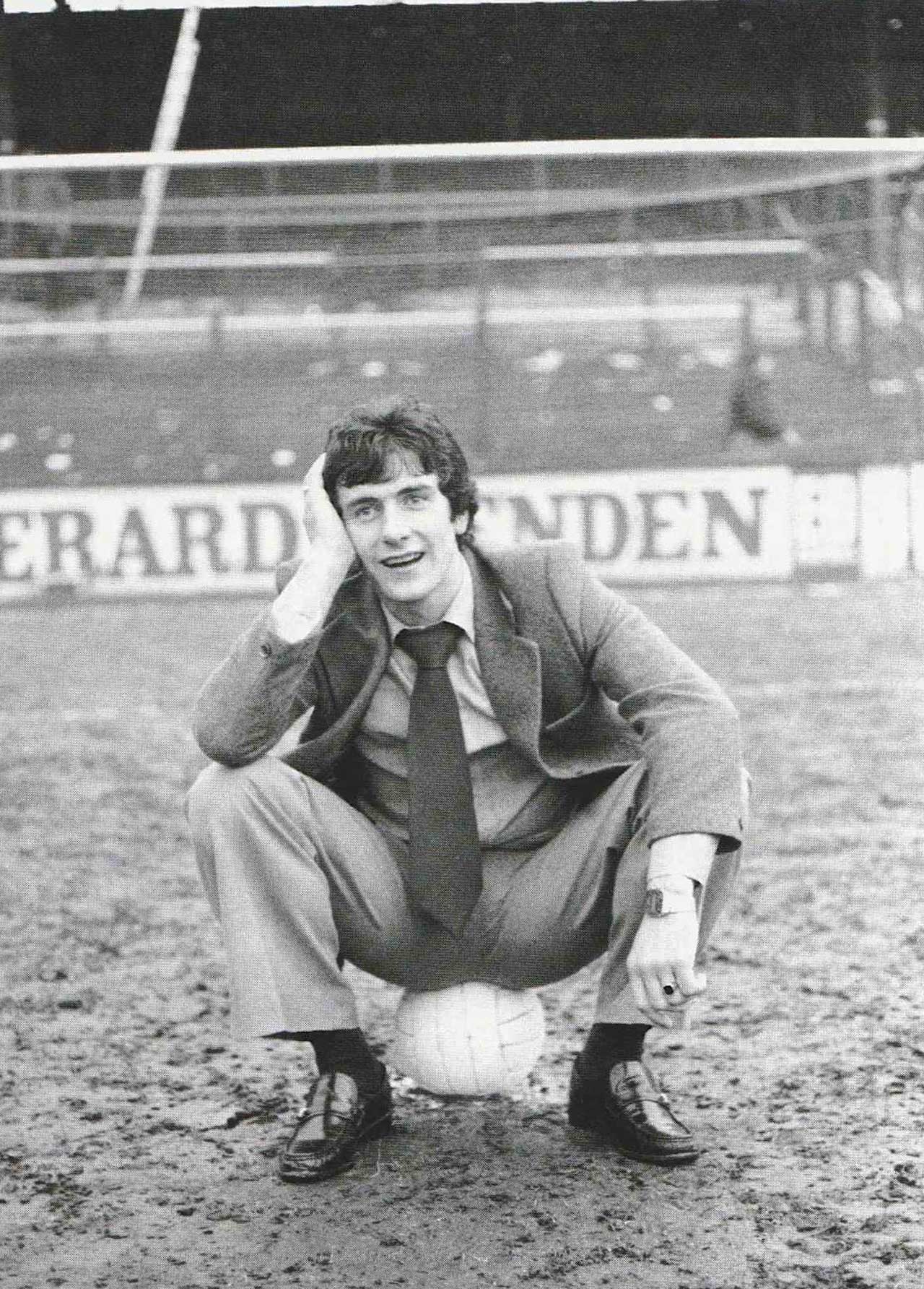 Ray Stewart sits on the penalty spot in 1980