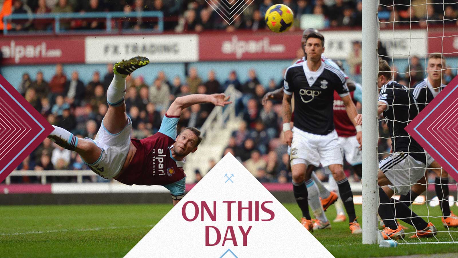 Kevin Nolan scores against Southampton in February 2014