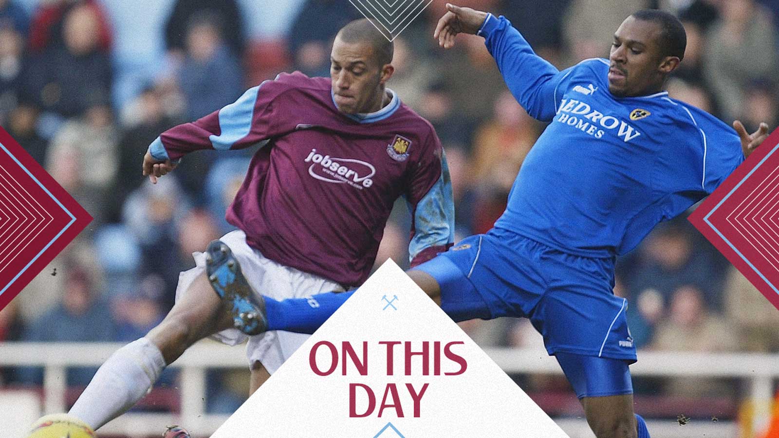 Bobby Zamora in action for West Ham United against Cardiff City in February 2004