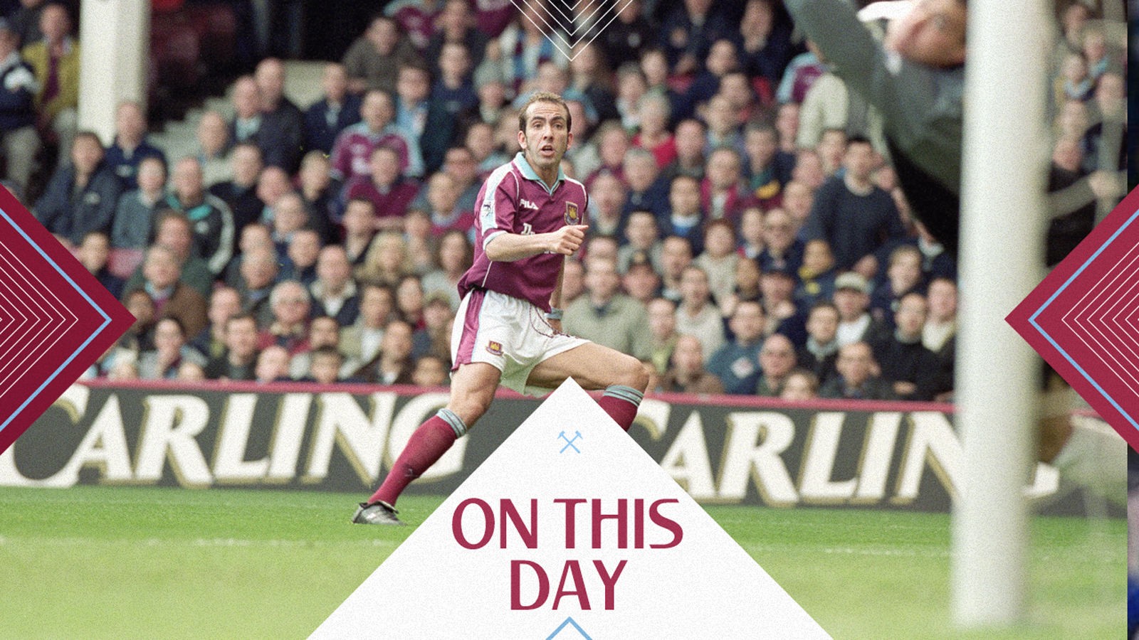 Paolo Di Canio scores his volley against Wimbledon