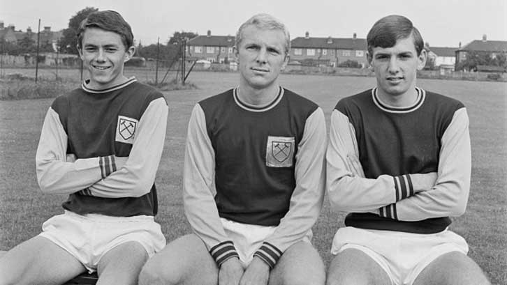 Peter Bennett, Bobby Moore and Martin Peters