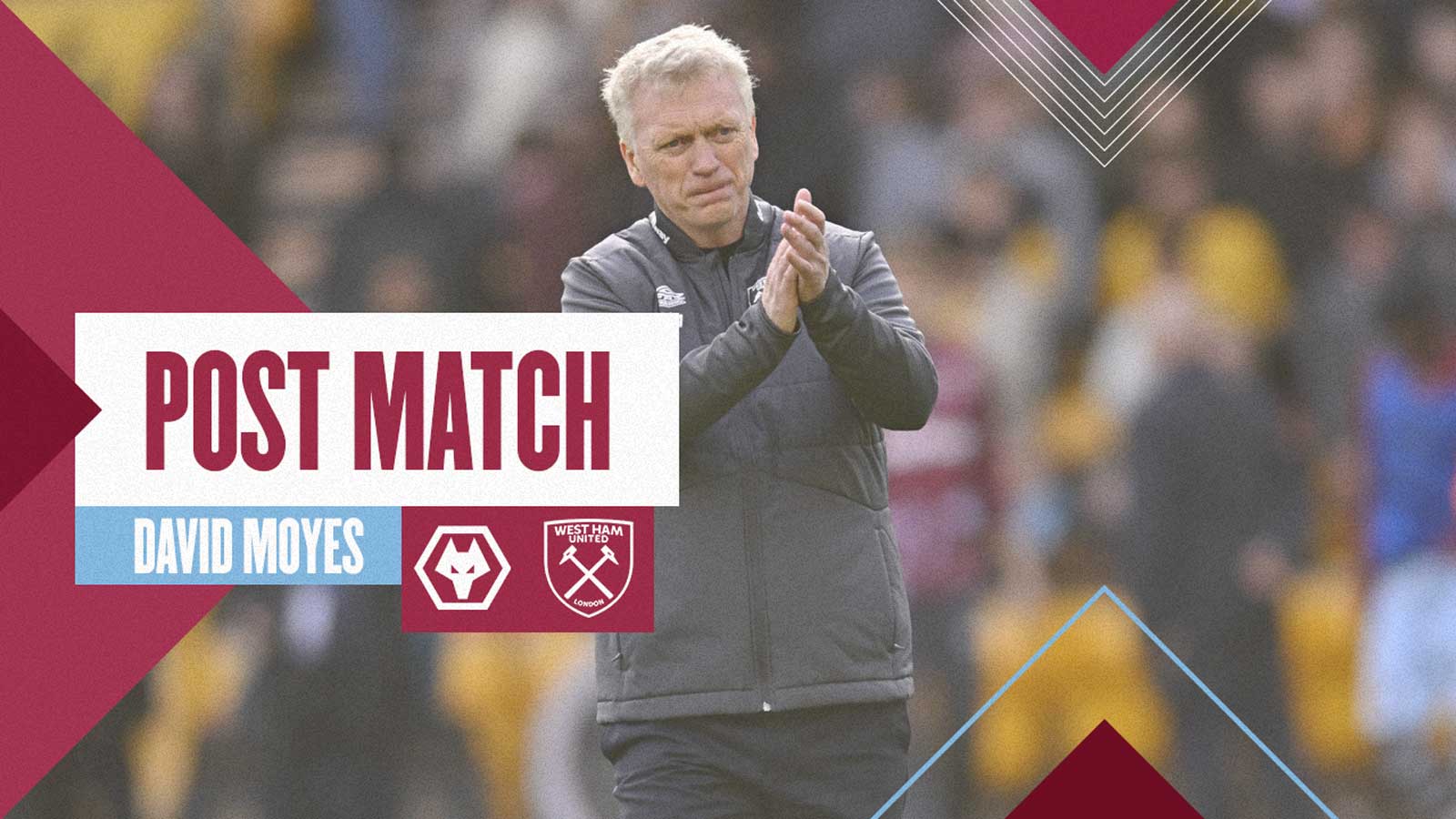 David Moyes applauds the Hammers fans at Wolves