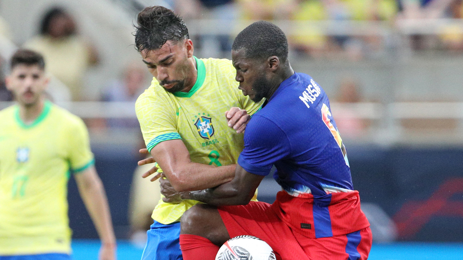 Lucas Paquetá in action for Brazil against USA
