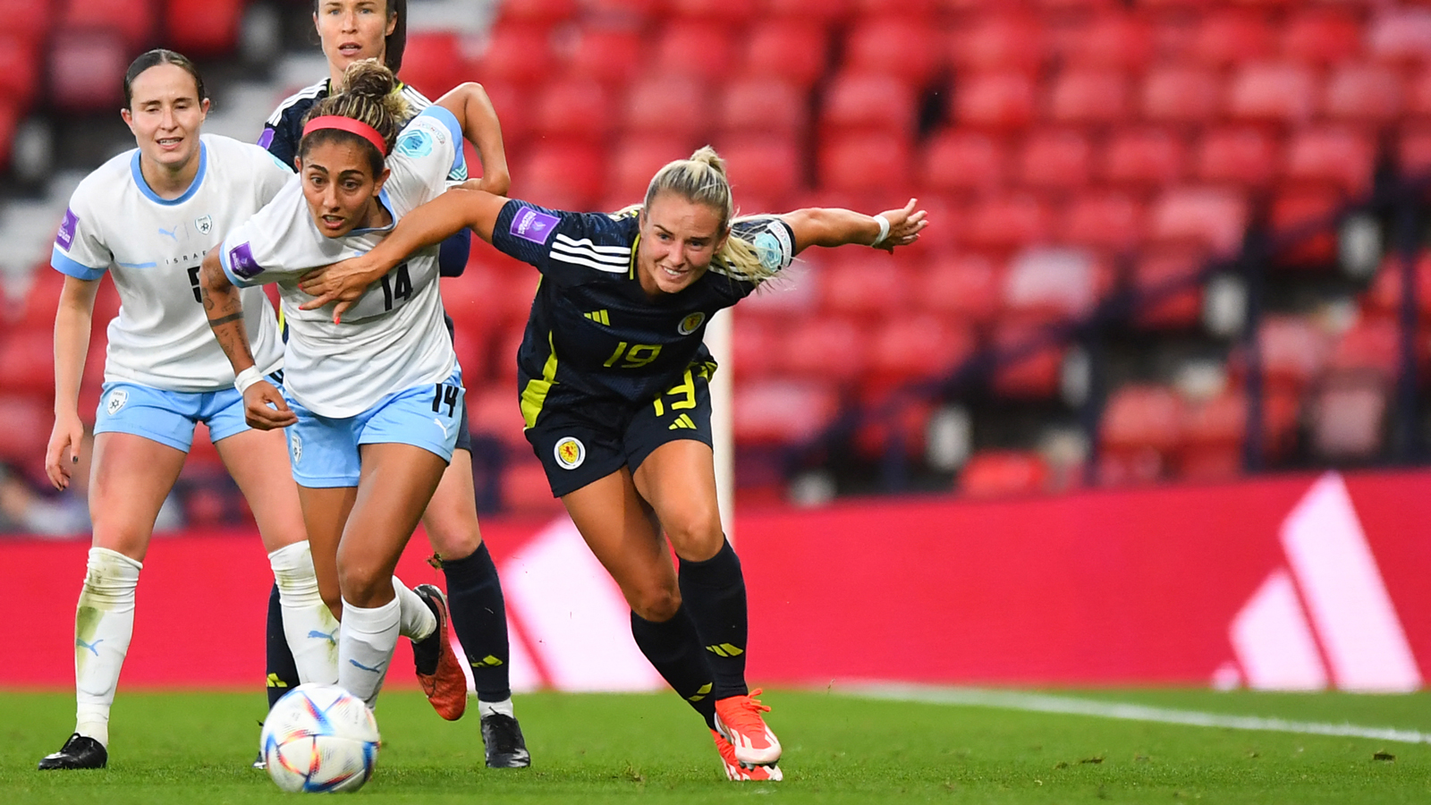 Kirsty Smith in action for Scotland against Israel