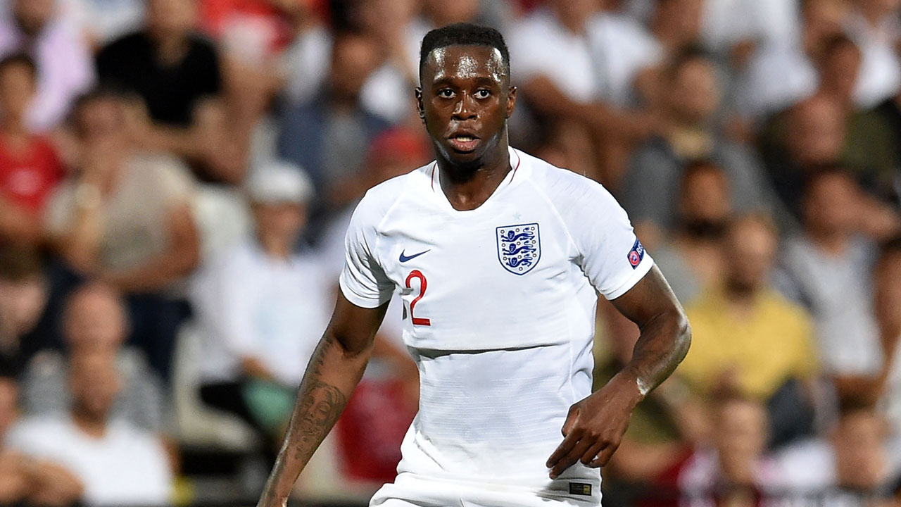 Aaron Wan-Bissaka playing for England U21s