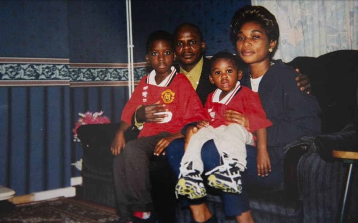 Aaron Wan-Bissaka with his family