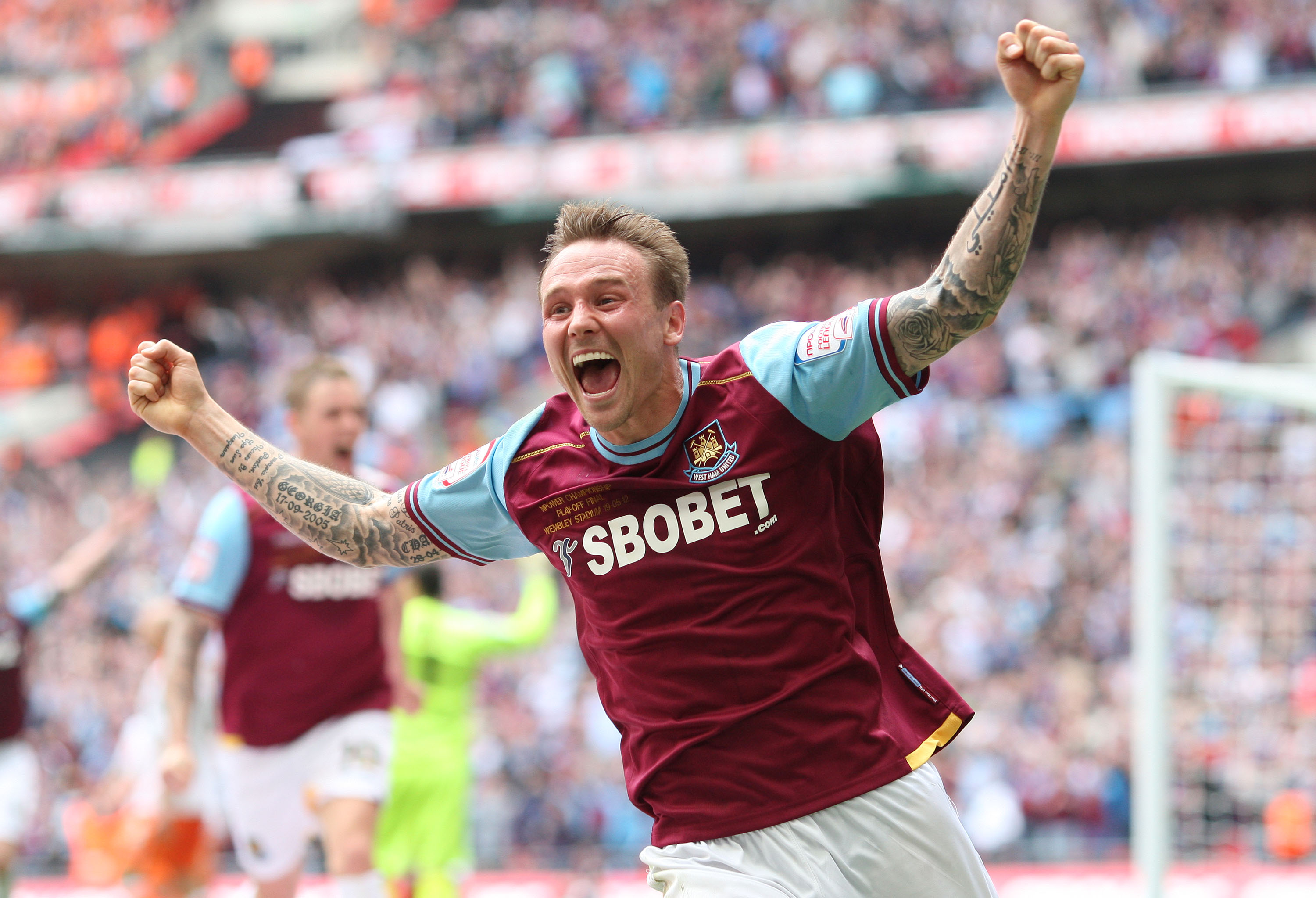 Matt Taylor celebrates at Wembley in 2012