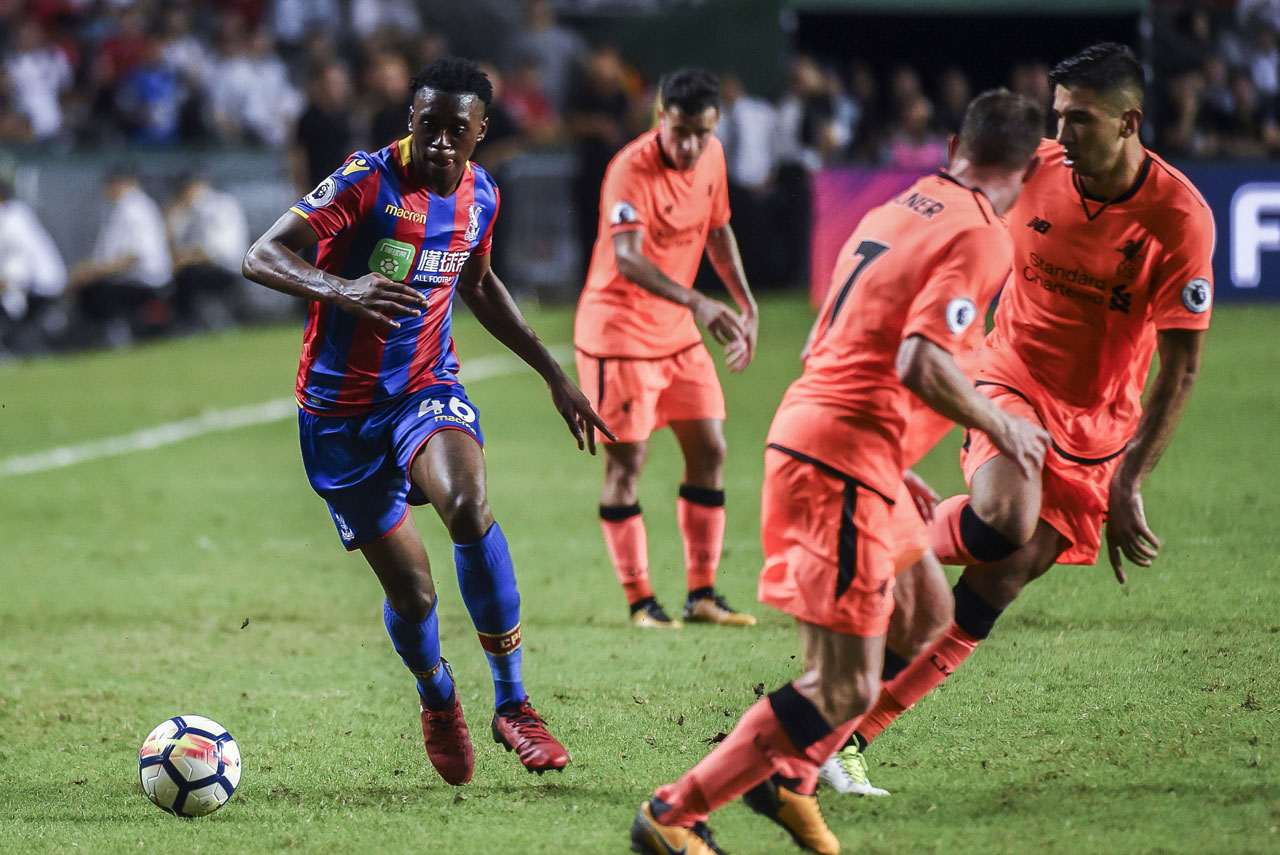 Aaron Wan-Bissaka playing for Crystal Palace