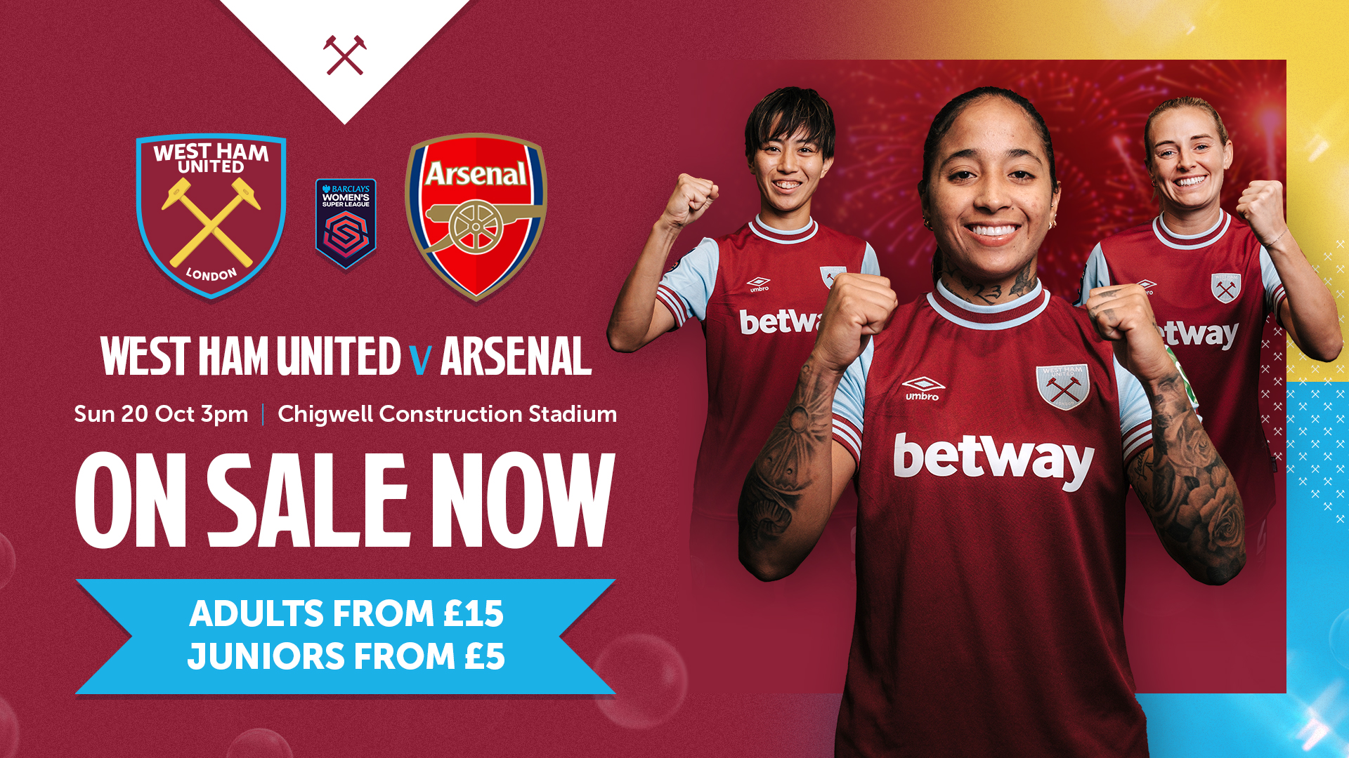 Women v Arsenal ticket promo