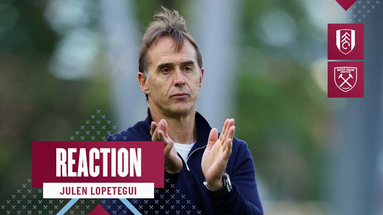 Julen Lopetegui applauds the Hammers fans at Fulham