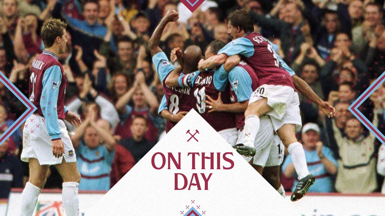 West Ham players celebrate against Newcastle in 2001