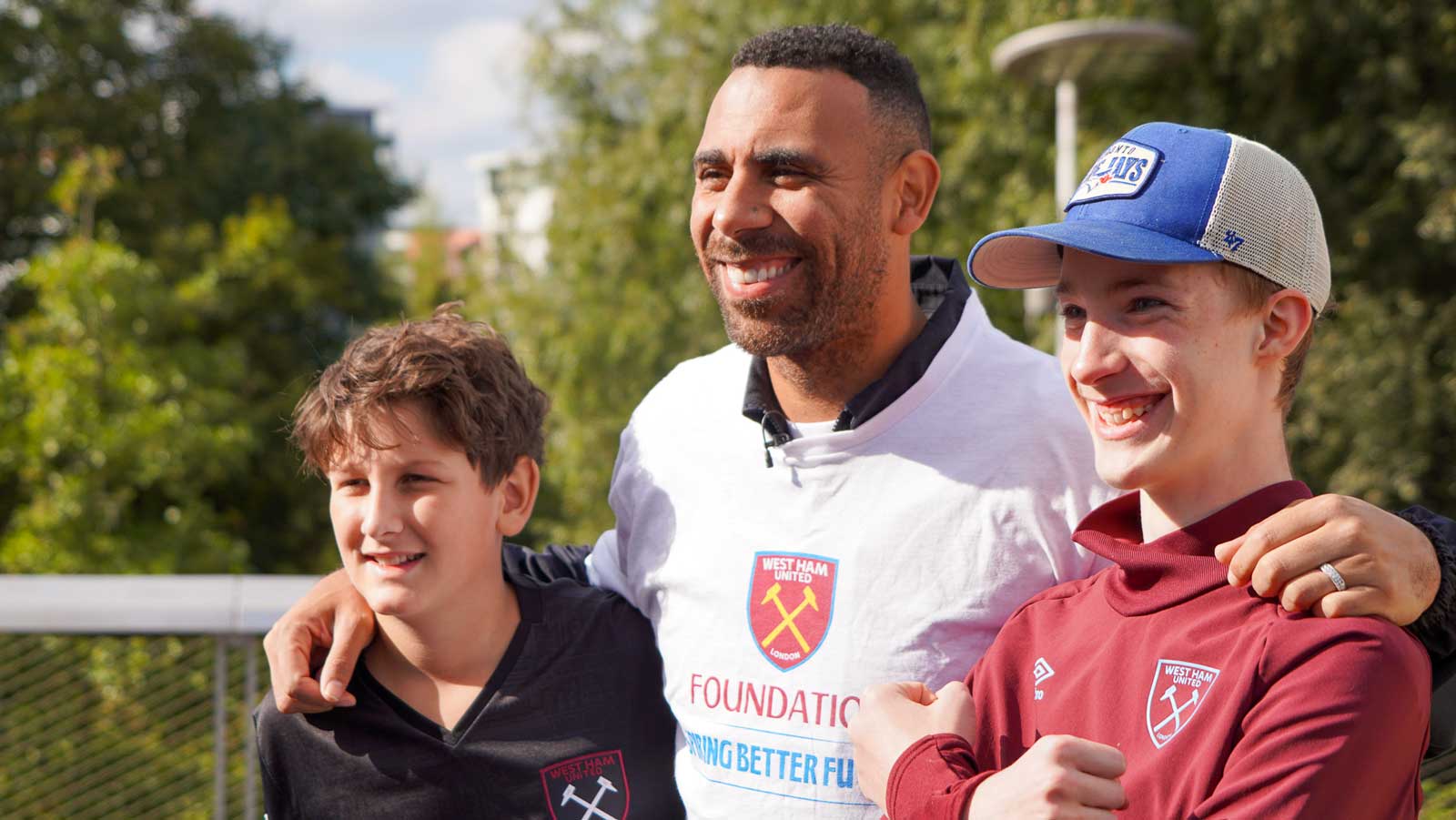 Anton Ferdinand speaks with Hammers fans at the Foundation's awareness fixture