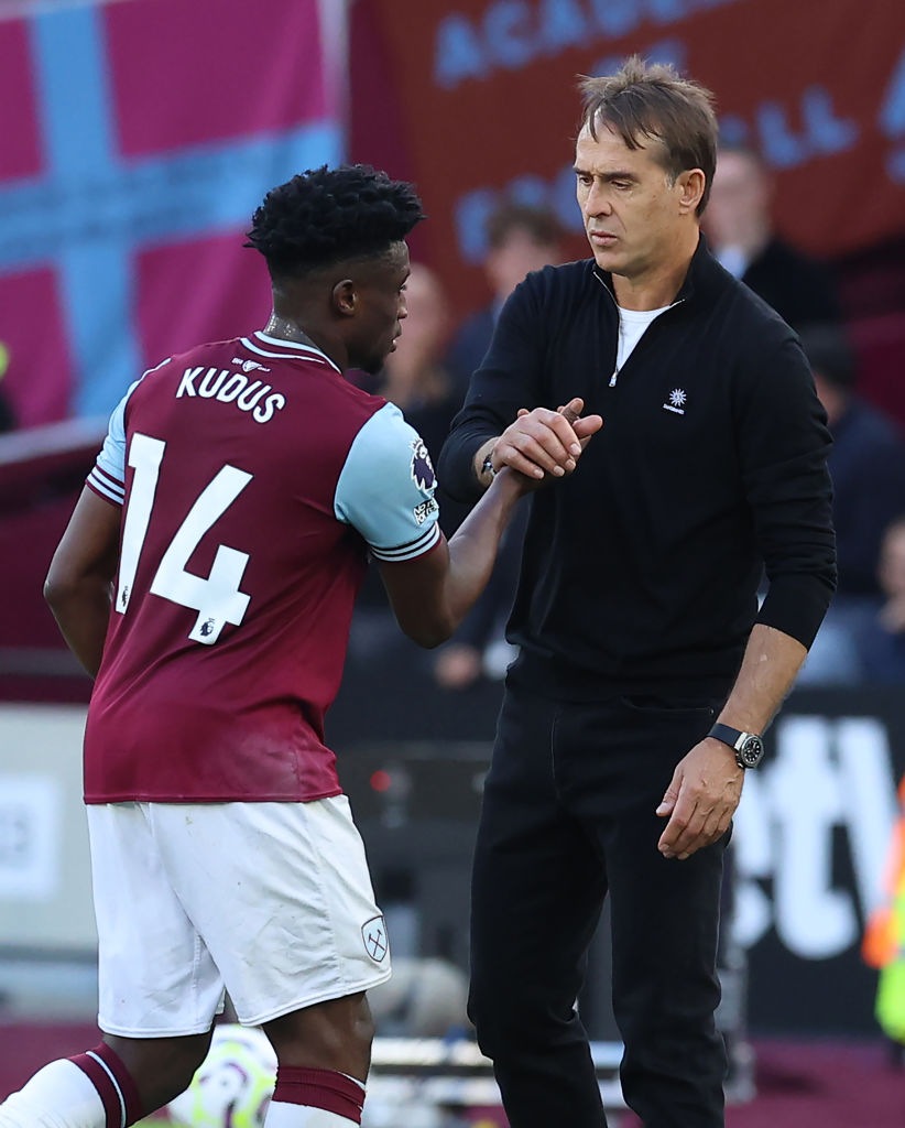 Julen Lopetegui and Mohammed Kudus