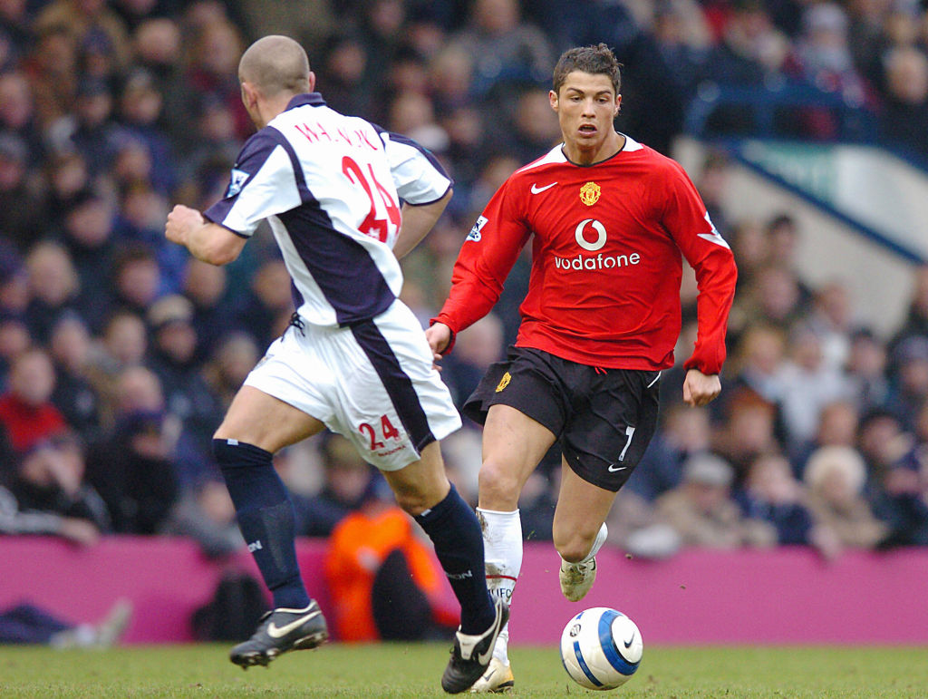 Cristiano Ronaldo in action for Manchester United v West Bromwich Albion