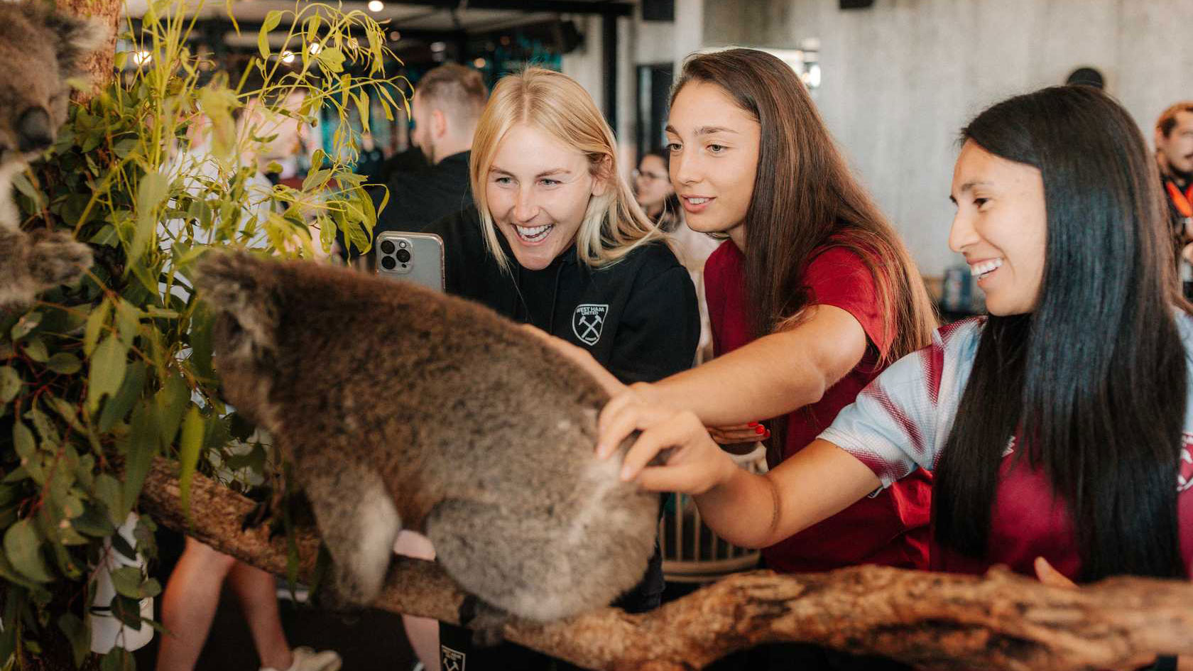 Amber Tsyiak and her teammates in Australia