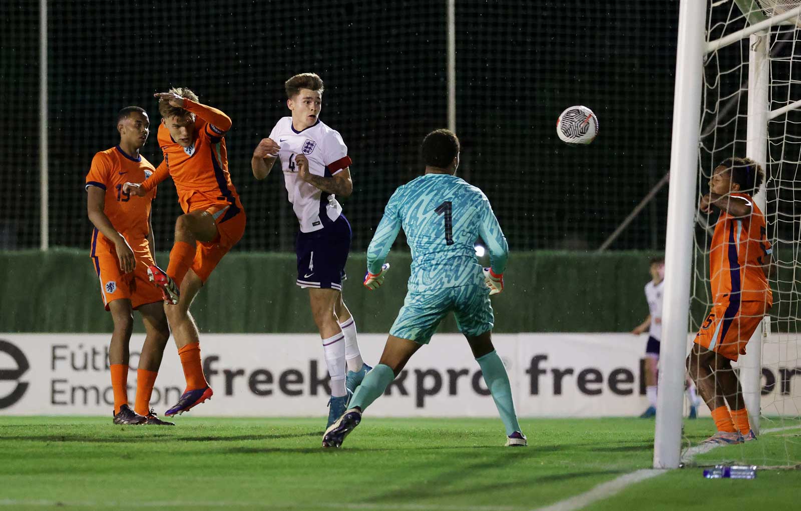 Lewis Orford scores for England U19s against Netherlands