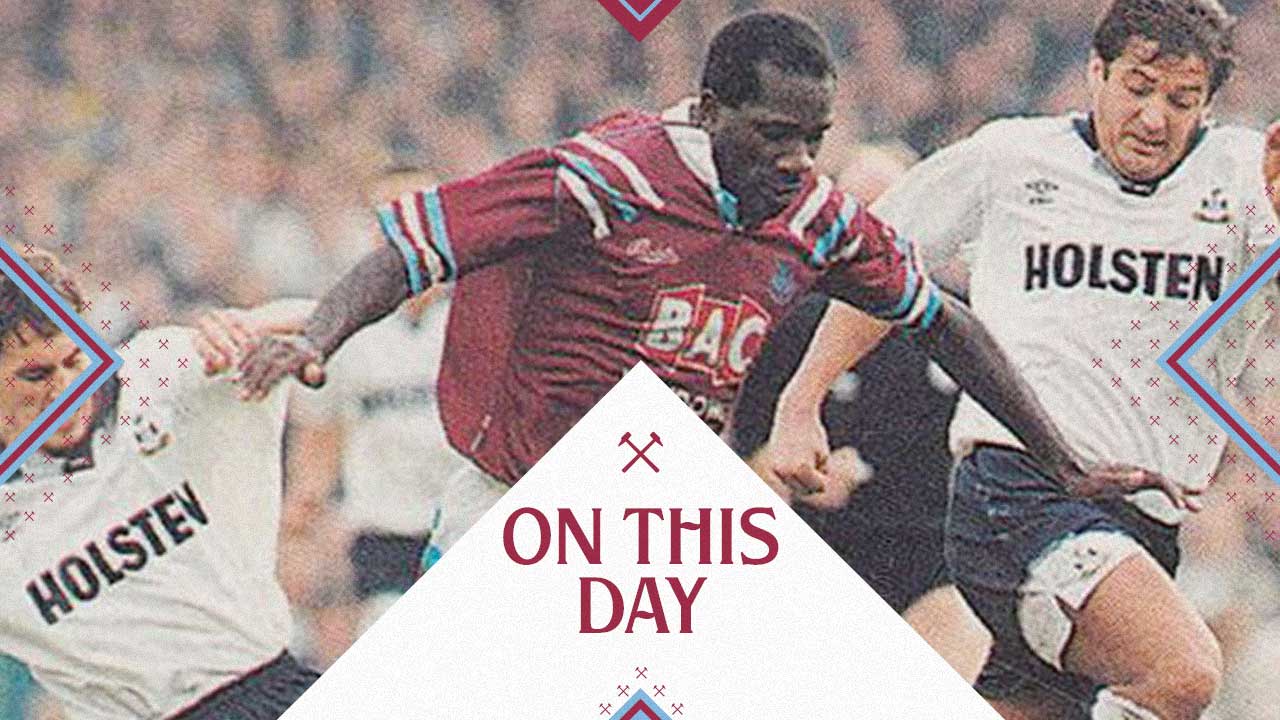 Mike Small in action for West Ham against Tottenham in 1991