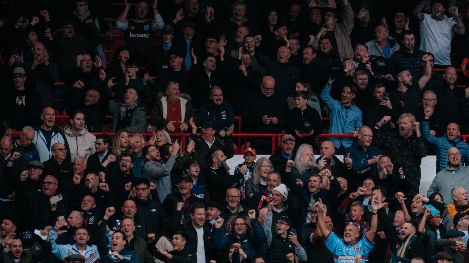 West Ham United fans at Nottingham Forest