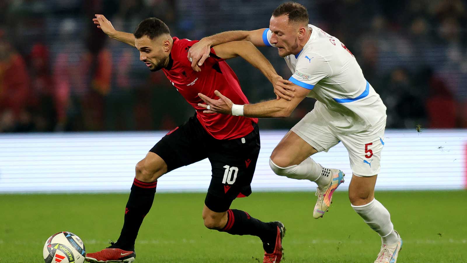 Vladimír Coufal in action for Czech Republic against Albania