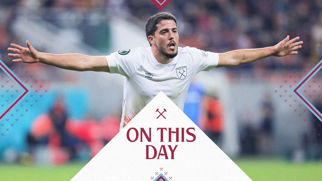 Pablo Fornals celebrates scoring at FCSB