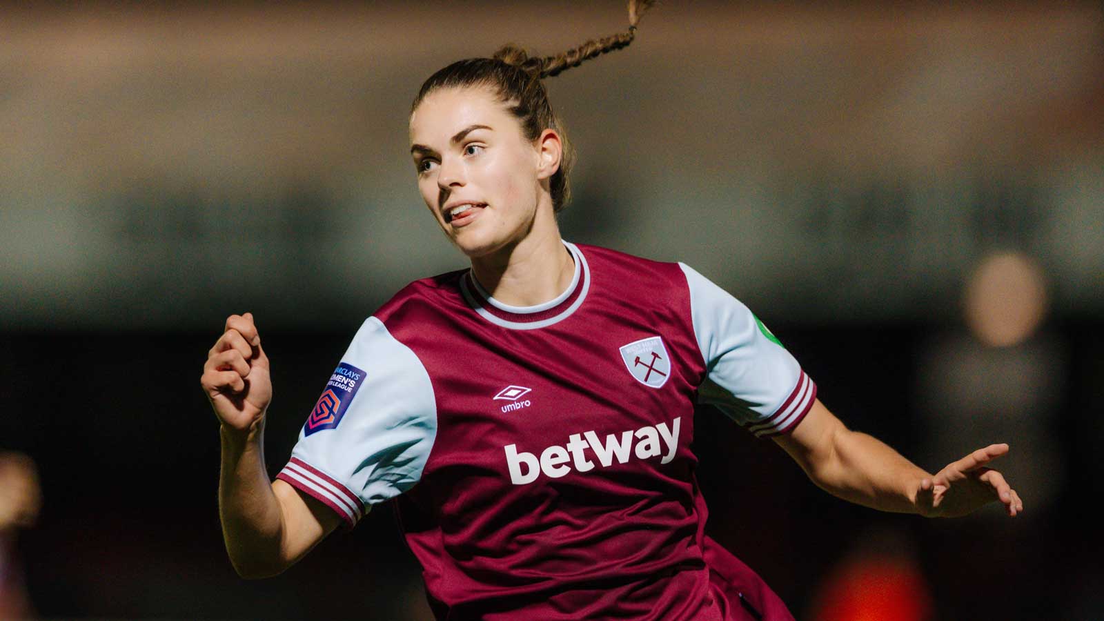 Emma Harries celebrates her goal against Portsmouth