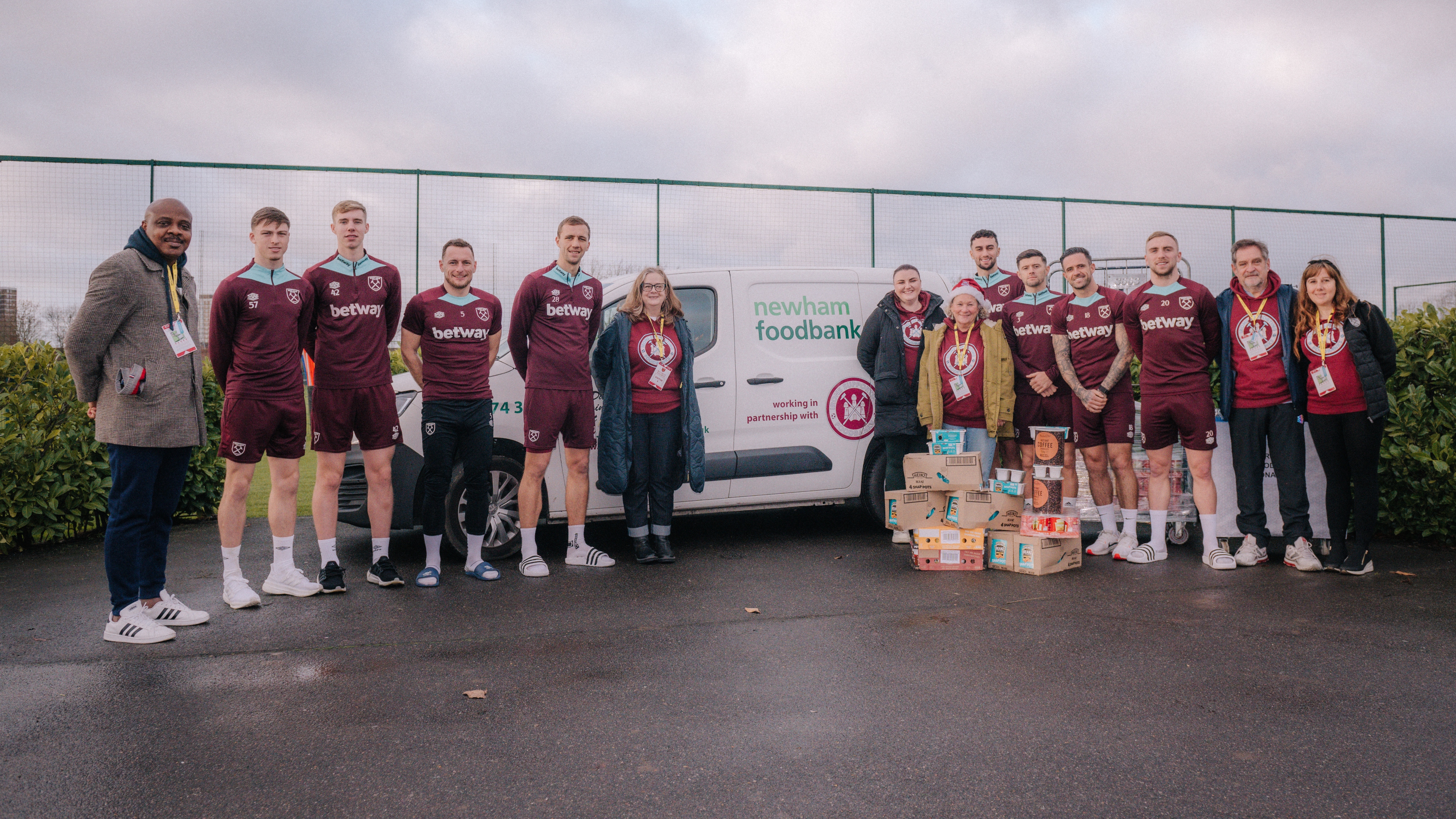 Irons Supporting Foodbanks collect donations from Rush Green