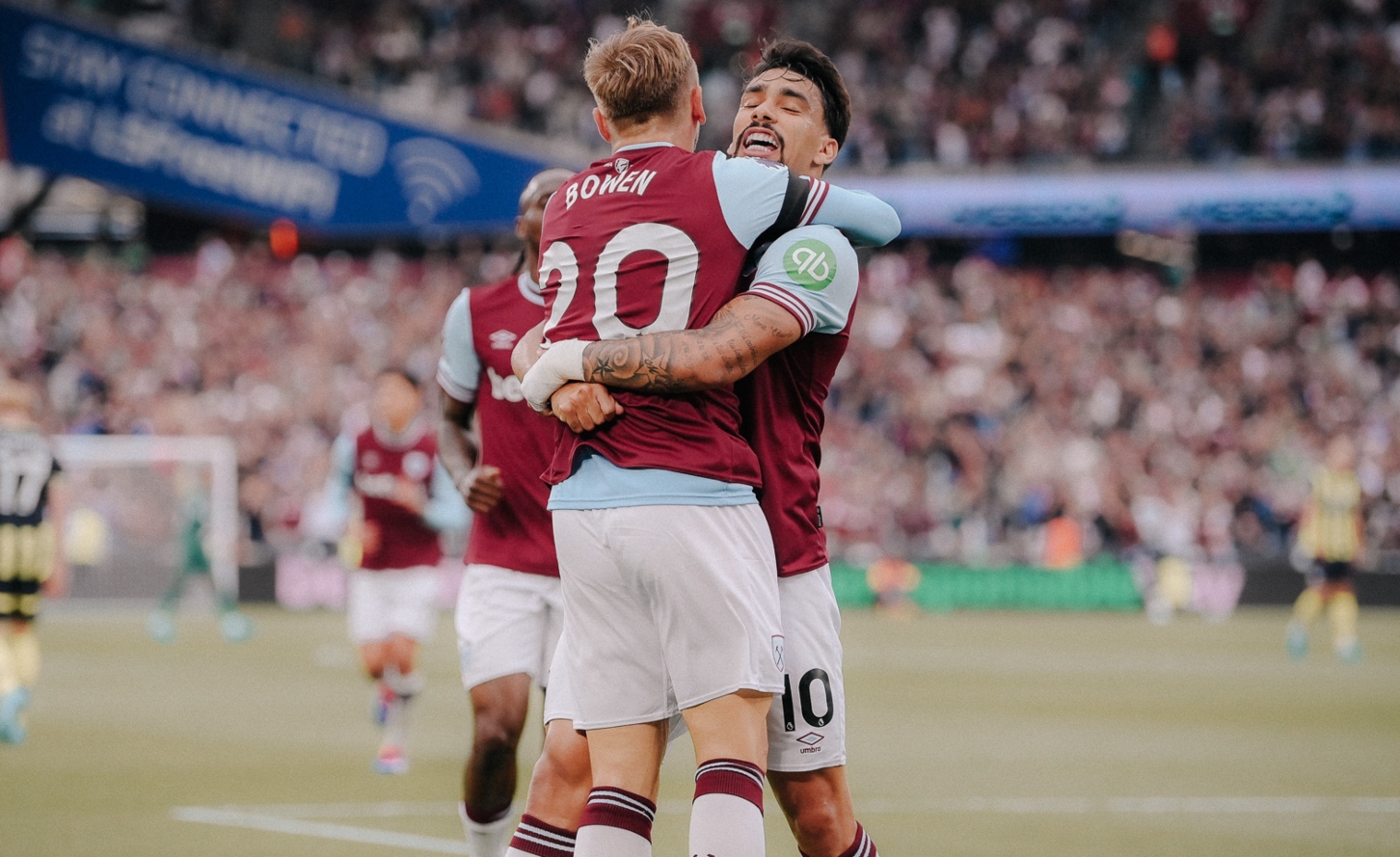 Jarrod Bowen and Lucas Paquetá 