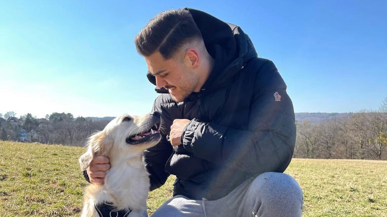 Dinos Mavropanos with his dog