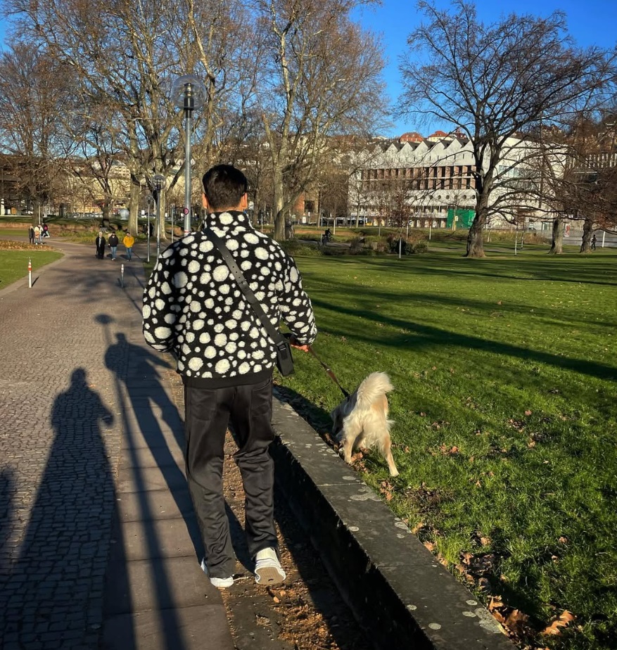 Dinos Mavropanos with his dog