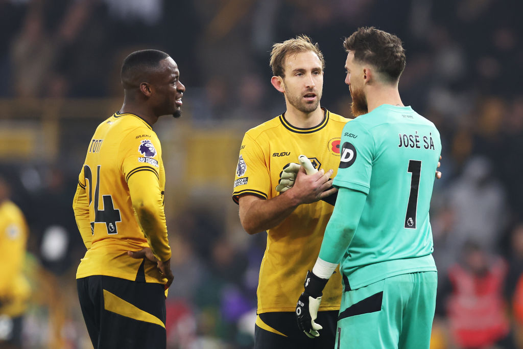 Wolves defenders and goalkeeper