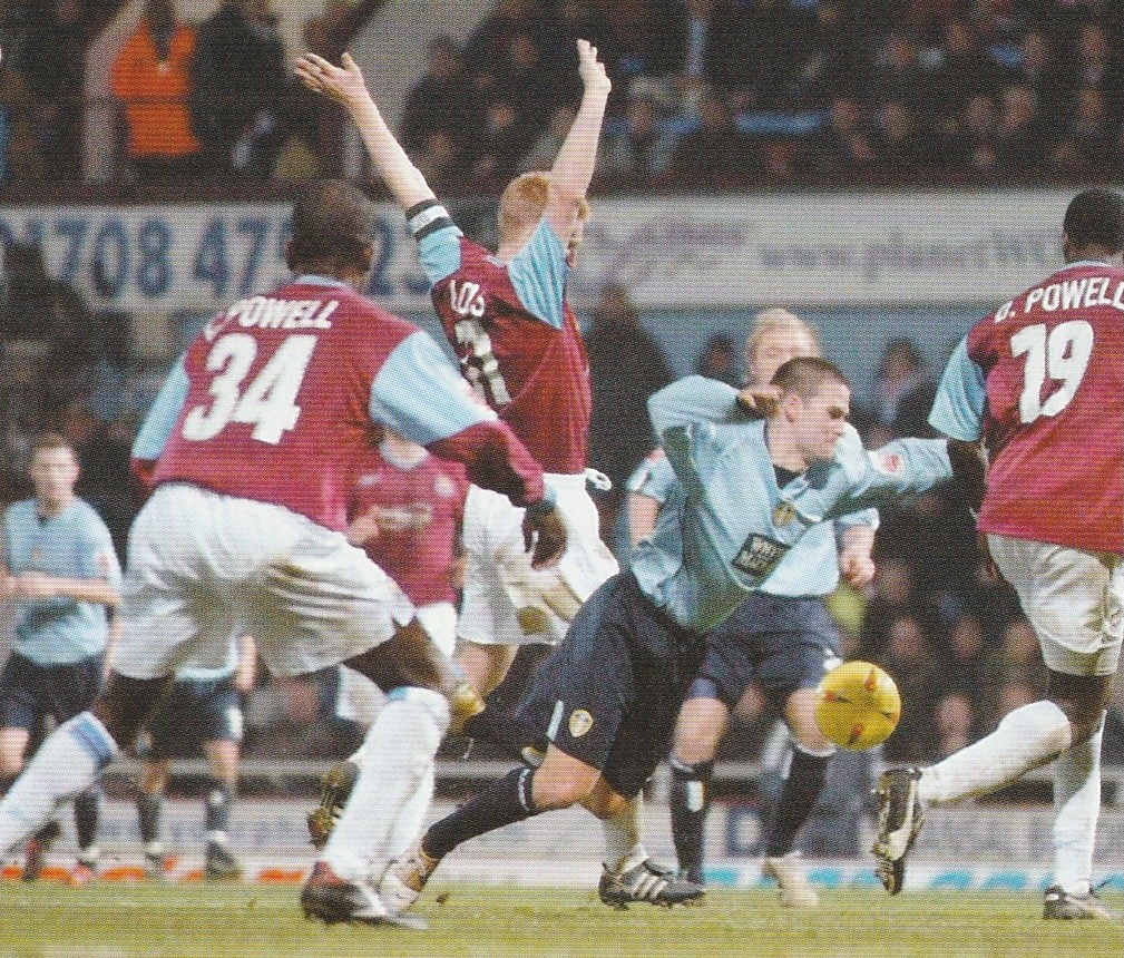 David Healy earned Leeds United a late penalty at the Boleyn Ground