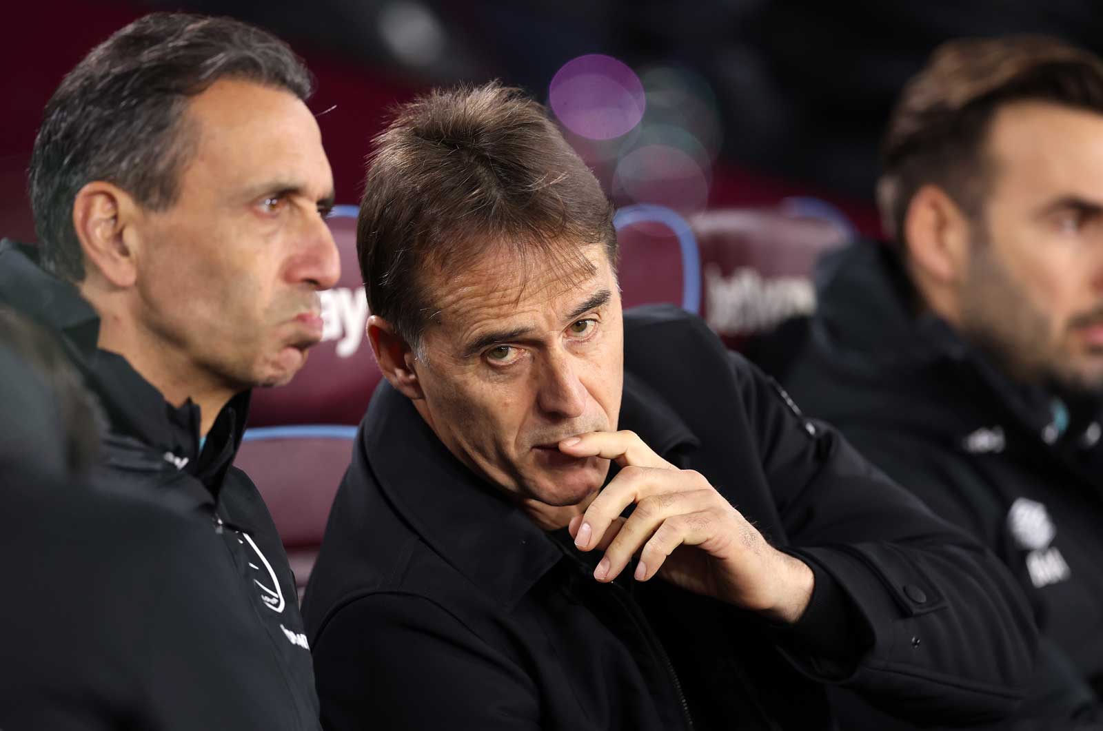 Julen Lopetegui on the bench at the Liverpool game