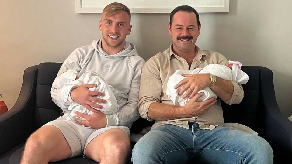 Danny with Jarrod-Bowen and his granddaughters Star and Summer