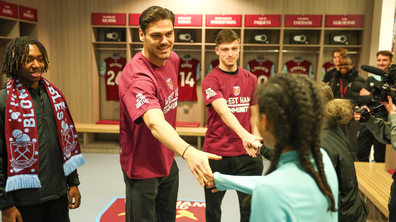 Dinos Mavropanos and Ollie Scarles meet Moore Family Foundation participants