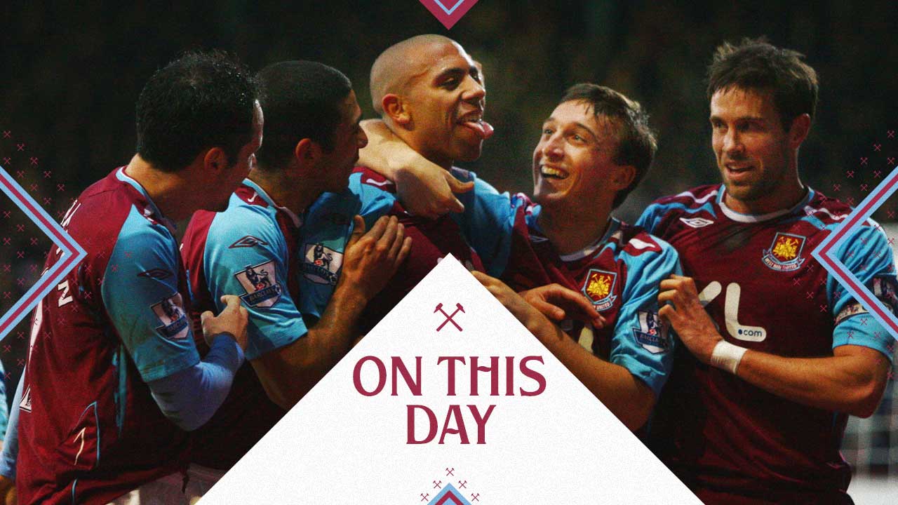 Anton Ferdinand celebrates scoring against Fulham in 2008