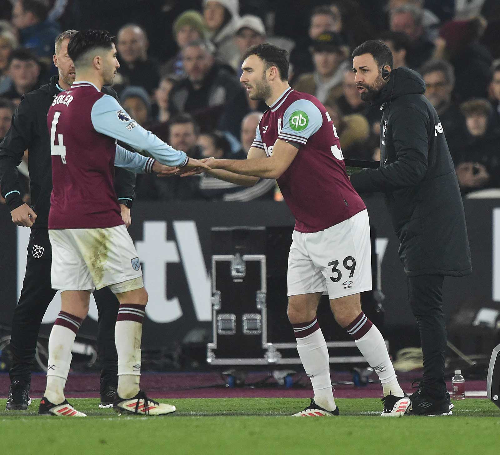 Andy Irving replaces Carlos Soler against Fulham