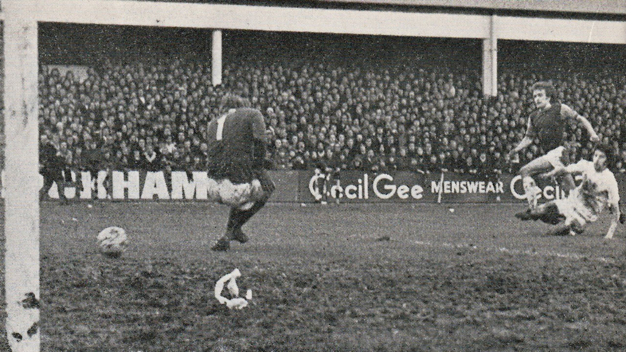 Billy Jennings scores against Swindon Town