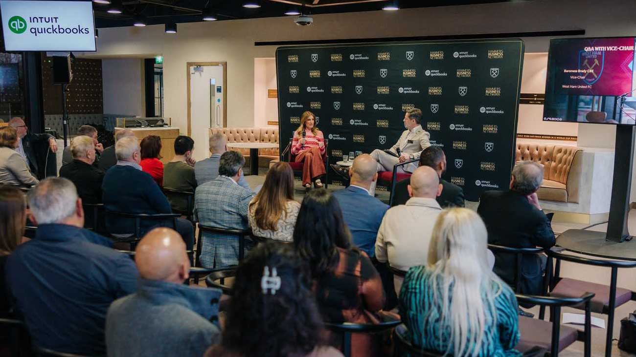 Karren Brady speaks at the Hammers Business Network event