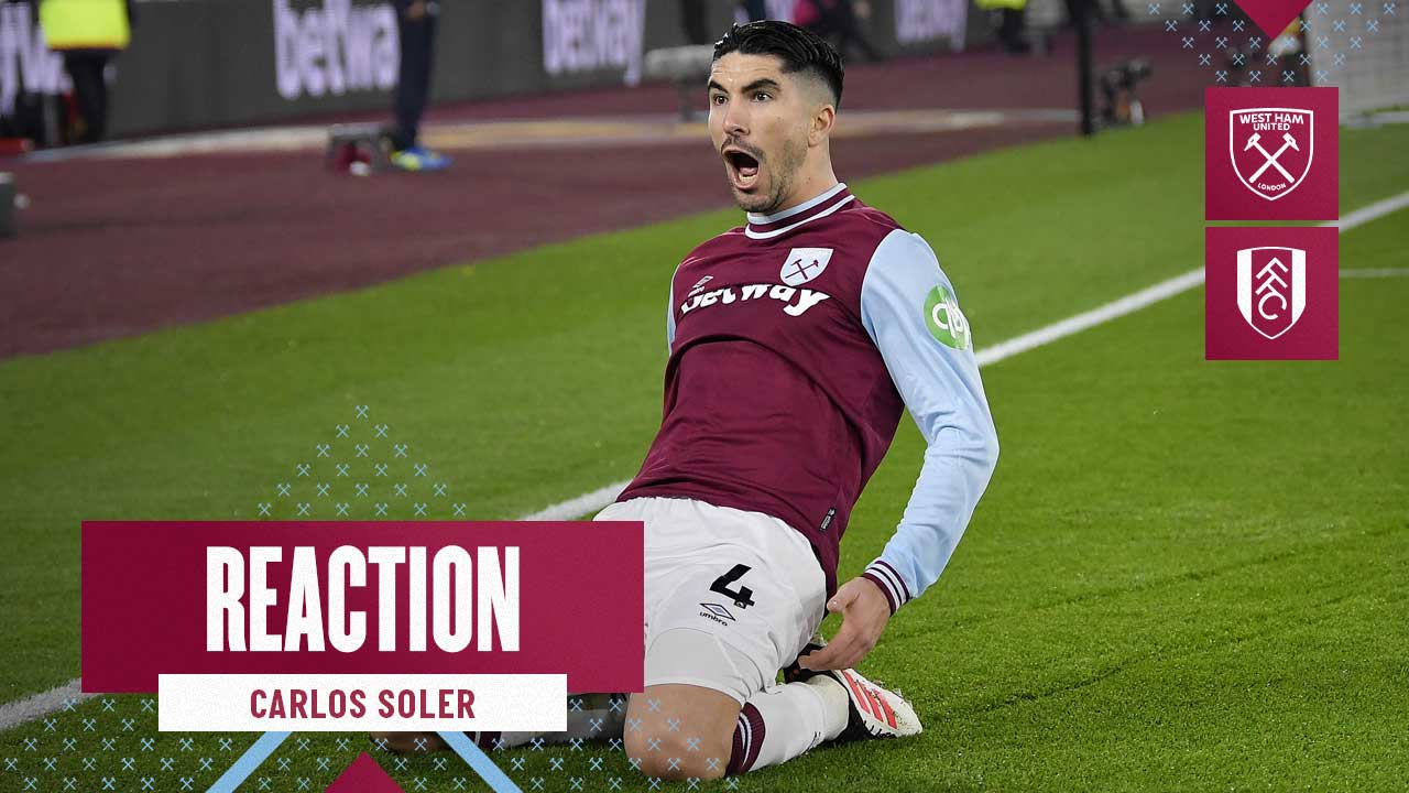 Carlos Soler celebrates scoring against Fulham