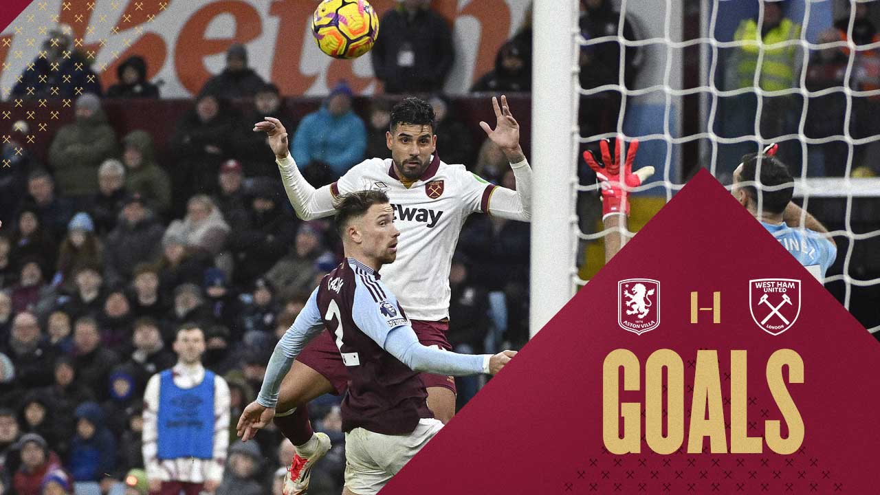 Emerson scores West Ham United's equaliser at Aston Villa