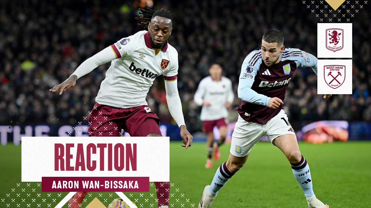 Aaron Wan-Bissaka in action against Aston Villa