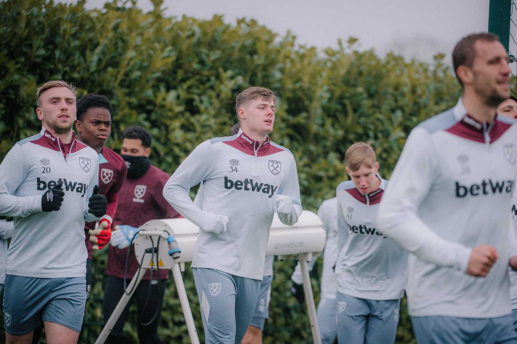 Jarrod Bowen and Evan Ferguson in training at Rush Green