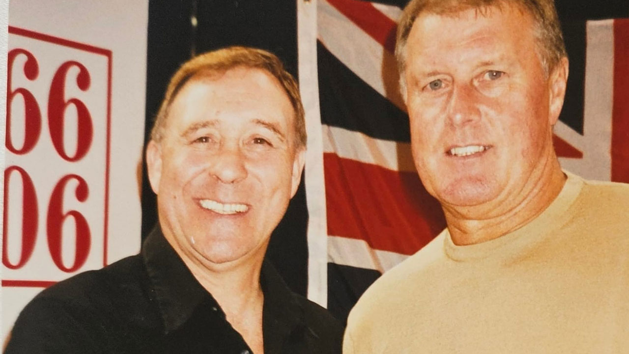 John H Stracey with Geoff Hurst