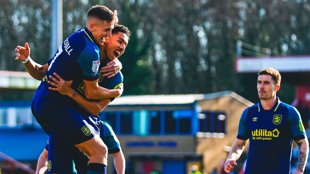 Callum Marshall celebrates scoring against Stevenage