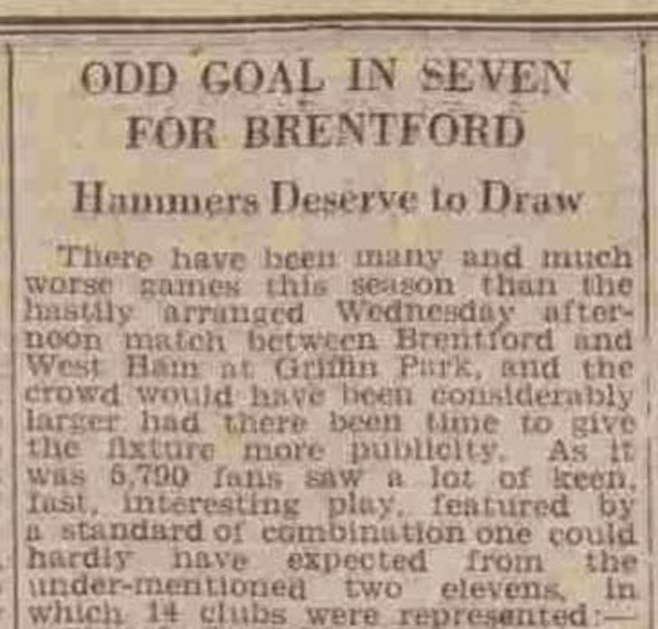 VE Day Victory Match report