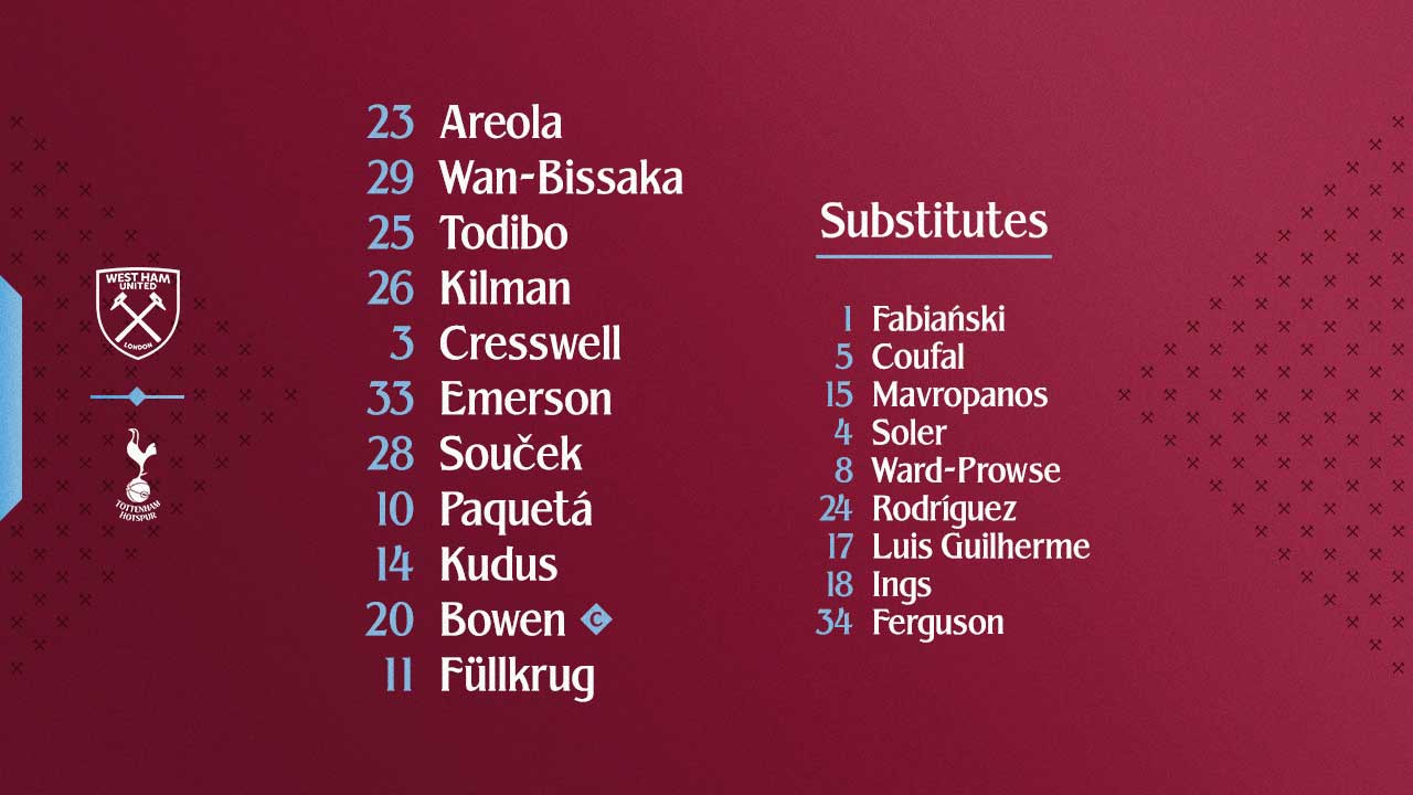 Tottenham starting XI