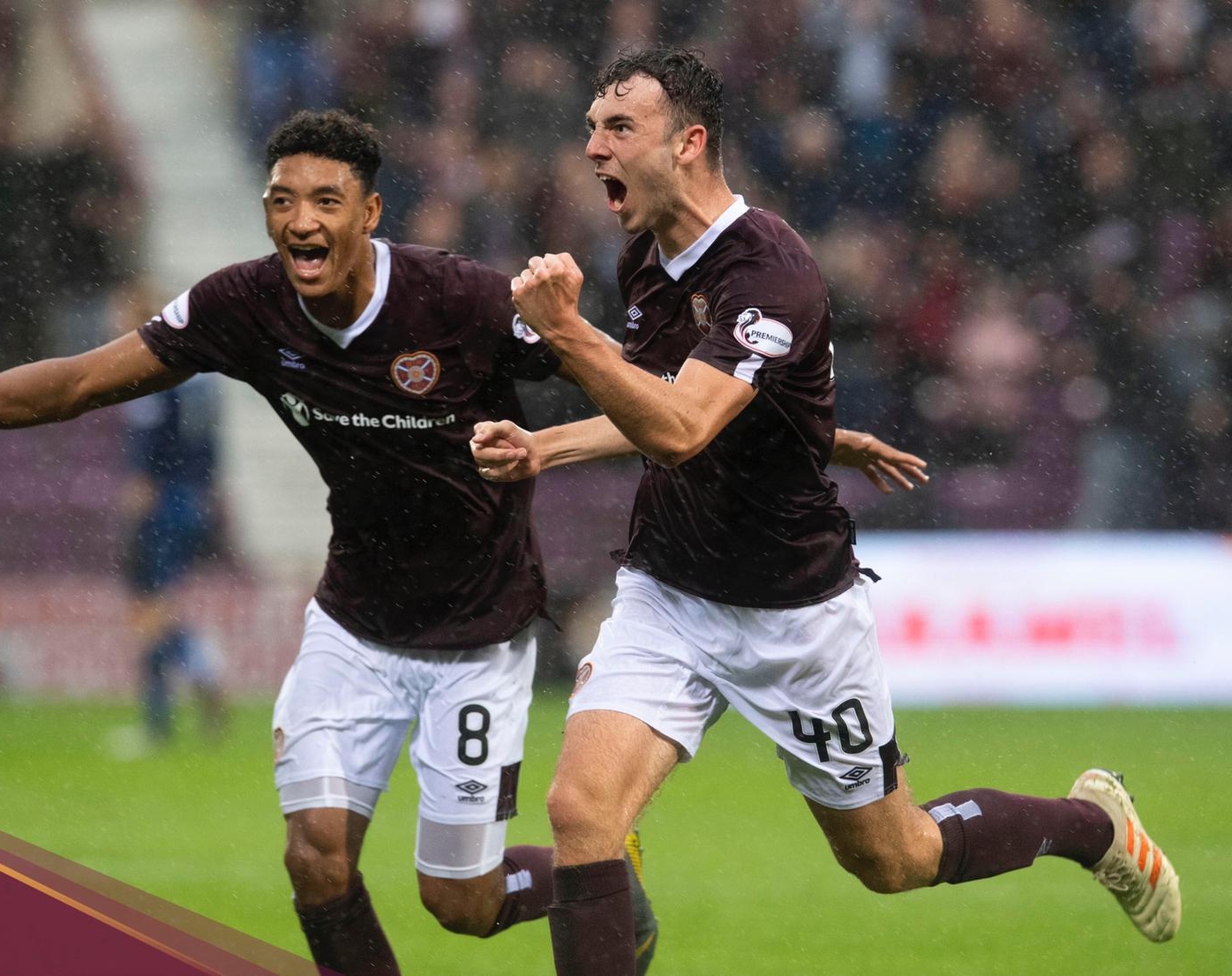 The 'Portobello Pirlo' celebrates scoring for Heart of Midlothian